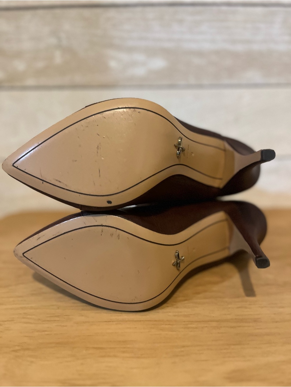 Pour La Victoire Brown Leather Pointed Ankle Booties - Picture 11 of 11